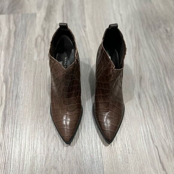 Marc Fisher Brown Faux Croc Ankle Boot 7.5 - Picture 4 of 5
